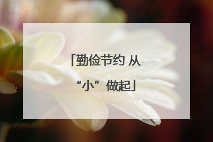 勤俭节约 从“小”做起