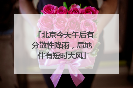 北京今天午后有分散性降雨，局地伴有短时大风