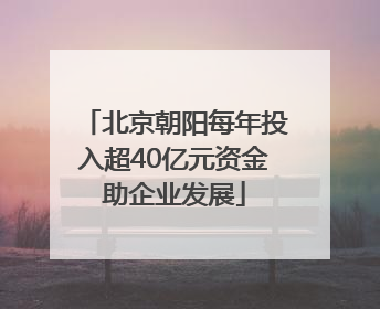 北京朝阳每年投入超40亿元资金助企业发展