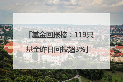 基金回报榜：119只基金昨日回报超3%