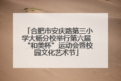 合肥市安庆路第三小学大杨分校举行第六届“和美杯”运动会暨校园文化艺术节