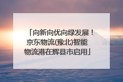 向新向优向绿发展！京东物流(豫北)智能物流港在辉县市启用