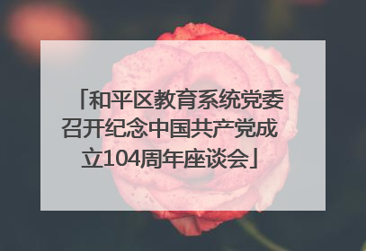 和平区教育系统党委召开纪念中国共产党成立104周年座谈会