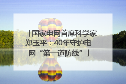 国家电网首席科学家郑玉平：40年守护电网“第一道防线”