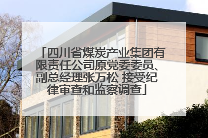 四川省煤炭产业集团有限责任公司原党委委员、副总经理张万松 接受纪律审查和监察调查