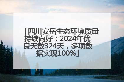 四川安岳生态环境质量持续向好：2024年优良天数324天，多项数据实现100%