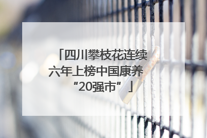 四川攀枝花连续六年上榜中国康养“20强市”
