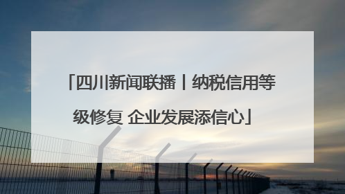 四川新闻联播丨纳税信用等级修复 企业发展添信心