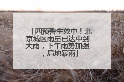 四预警生效中！北京城区雨量已达中到大雨，下午雨势加强，局地暴雨