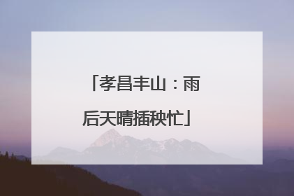 孝昌丰山：雨后天晴插秧忙