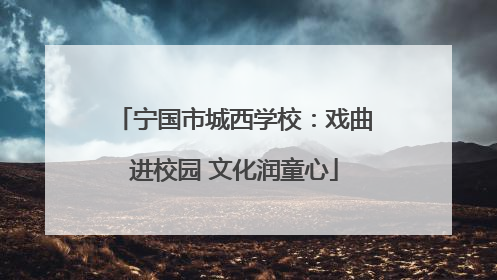 宁国市城西学校：戏曲进校园 文化润童心