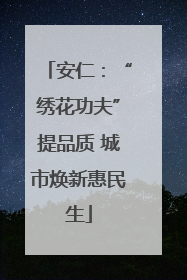 安仁：“绣花功夫”提品质 城市焕新惠民生