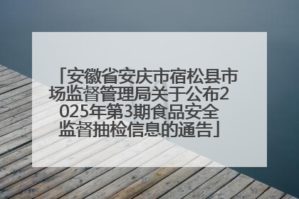 安徽省安庆市宿松县市场监督管理局关于公布2025年第3期食品安全监督抽检信息的通告