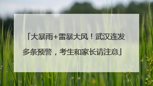 大暴雨+雷暴大风！武汉连发多条预警，考生和家长请注意