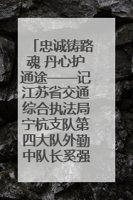 忠诚铸路魂 丹心护通途——记江苏省交通综合执法局宁杭支队第四大队外勤中队长奚强