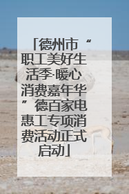 德州市“职工美好生活季·暖心消费嘉年华”德百家电惠工专项消费活动正式启动