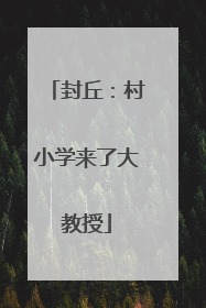 封丘：村小学来了大教授