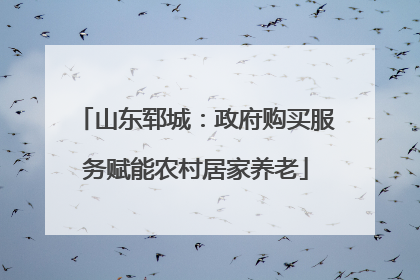 山东郓城：政府购买服务赋能农村居家养老