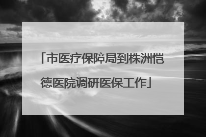 市医疗保障局到株洲恺德医院调研医保工作