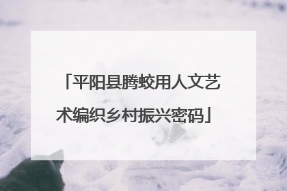 平阳县腾蛟用人文艺术编织乡村振兴密码