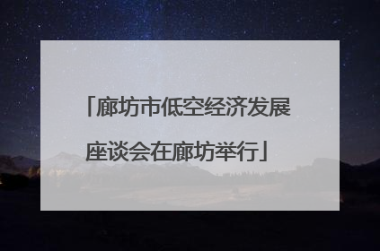 廊坊市低空经济发展座谈会在廊坊举行