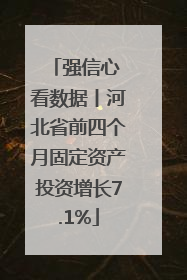强信心 看数据丨河北省前四个月固定资产投资增长7.1%