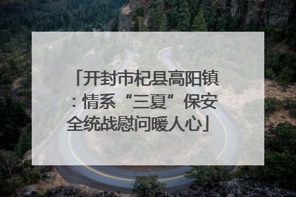 开封市杞县高阳镇：情系“三夏”保安全统战慰问暖人心
