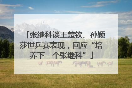 张继科谈王楚钦、孙颖莎世乒赛表现，回应“培养下一个张继科”