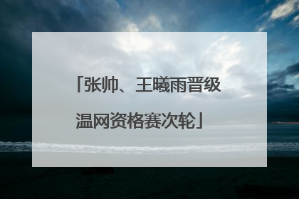 张帅、王曦雨晋级温网资格赛次轮