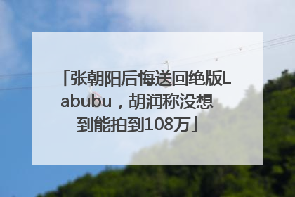 张朝阳后悔送回绝版Labubu，胡润称没想到能拍到108万