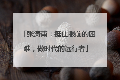 张涛甫：挺住眼前的困难，做时代的远行者