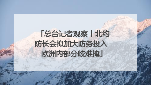 总台记者观察丨北约防长会拟加大防务投入 欧洲内部分歧难掩
