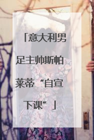 意大利男足主帅斯帕莱蒂“自宣下课”