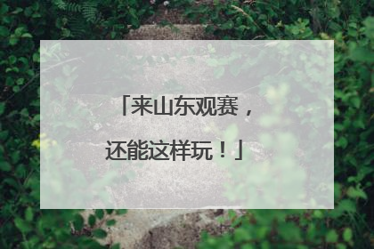 来山东观赛，还能这样玩！