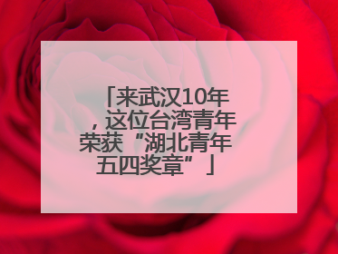 来武汉10年，这位台湾青年荣获“湖北青年五四奖章”