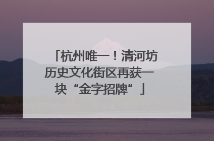 杭州唯一！清河坊历史文化街区再获一块“金字招牌”
