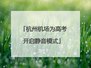 杭州机场为高考开启静音模式