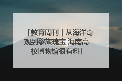 教育周刊｜从海洋奇观到黎族瑰宝 海南高校博物馆很有料