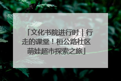 文化书院进行时｜行走的课堂！桓公路社区萌娃超市探索之旅
