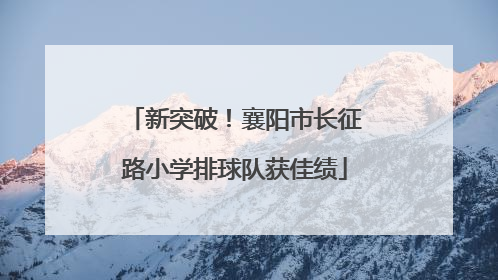 新突破！襄阳市长征路小学排球队获佳绩
