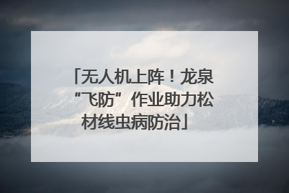 无人机上阵！龙泉“飞防”作业助力松材线虫病防治