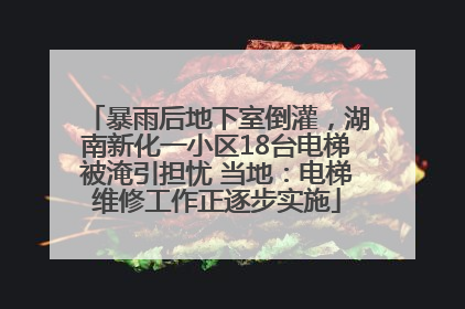 暴雨后地下室倒灌，湖南新化一小区18台电梯被淹引担忧 当地：电梯维修工作正逐步实施