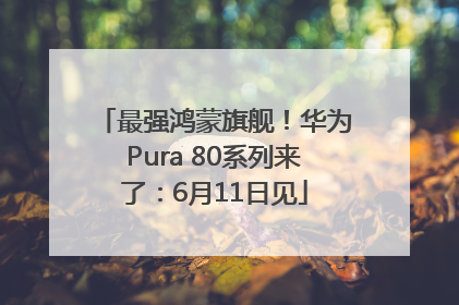 最强鸿蒙旗舰！华为Pura 80系列来了：6月11日见
