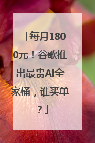 每月1800元！谷歌推出最贵AI全家桶，谁买单？