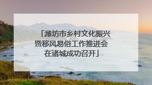 潍坊市乡村文化振兴暨移风易俗工作推进会在诸城成功召开