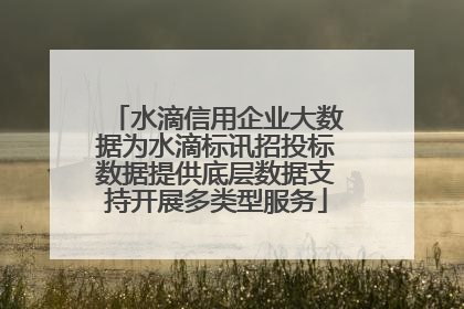 水滴信用企业大数据为水滴标讯招投标数据提供底层数据支持开展多类型服务