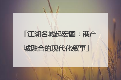 江湖名城起宏图：港产城融合的现代化叙事