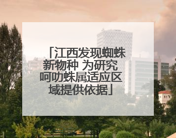 江西发现蜘蛛新物种 为研究呵叻蛛属适应区域提供依据