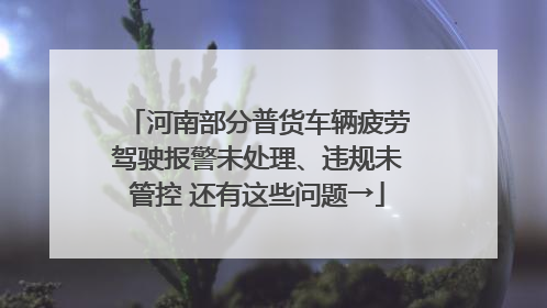 河南部分普货车辆疲劳驾驶报警未处理、违规未管控 还有这些问题→