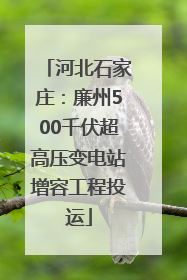 河北石家庄：廉州500千伏超高压变电站增容工程投运